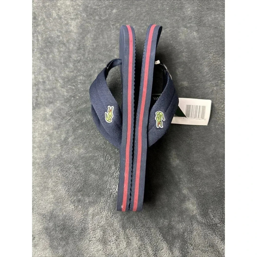 Lacoste Men's Randle TBC Flip Flop Rowing Club Blue Size 13 New - Picture 10 of 16